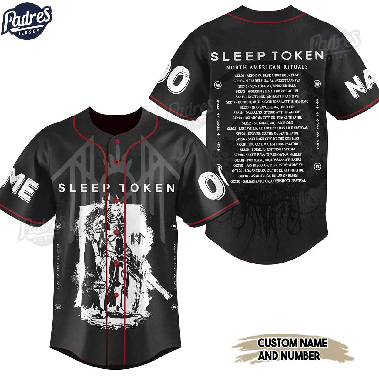 Sleep Token North America Tour Custom Baseball Jersey - Padres Jersey Oasis: Elevate Your Baseball Style Game