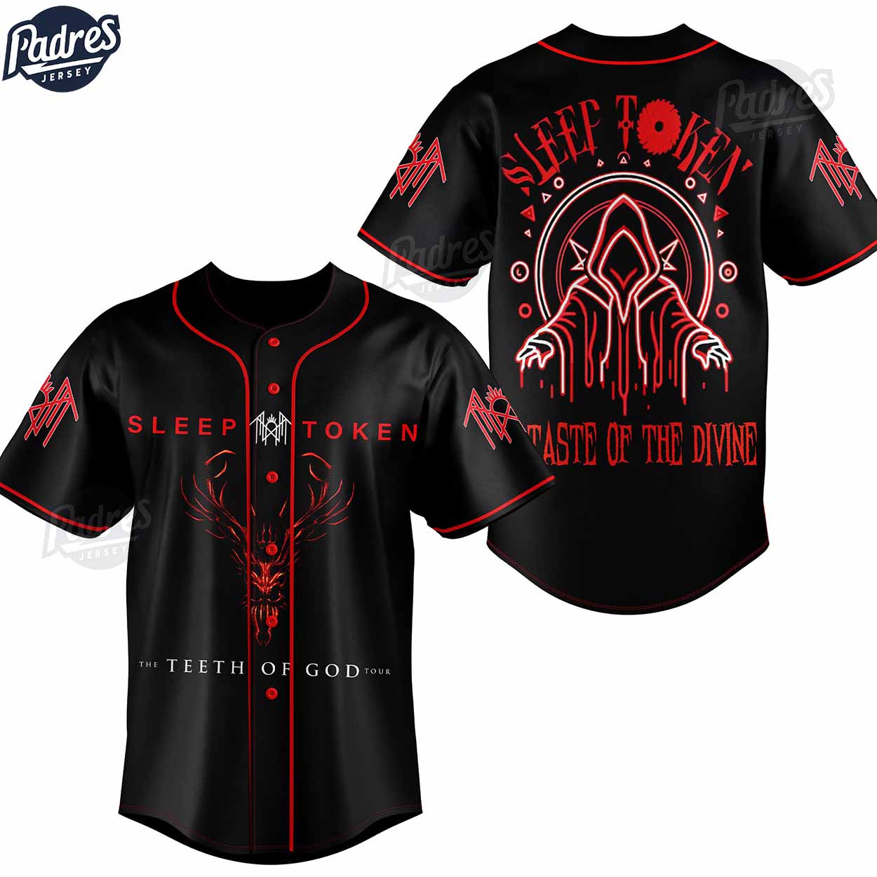Sleep Token The Teeth Of God Tour Custom Baseball Jersey - Padres Jersey Oasis: Elevate Your Baseball Style Game