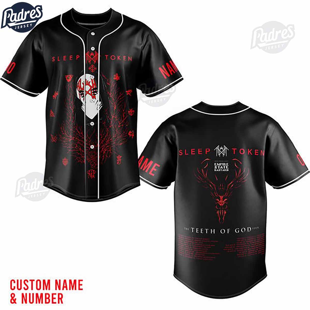 Sleep Token The Teeth Of God Tour Custom Baseball Jersey Summer - Padres Jersey Oasis: Elevate Your Baseball Style Game
