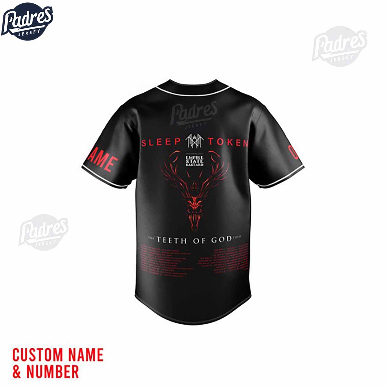 Sleep Token The Teeth Of God Tour Custom Baseball Jersey Summer - Padres Jersey Oasis: Elevate Your Baseball Style Game