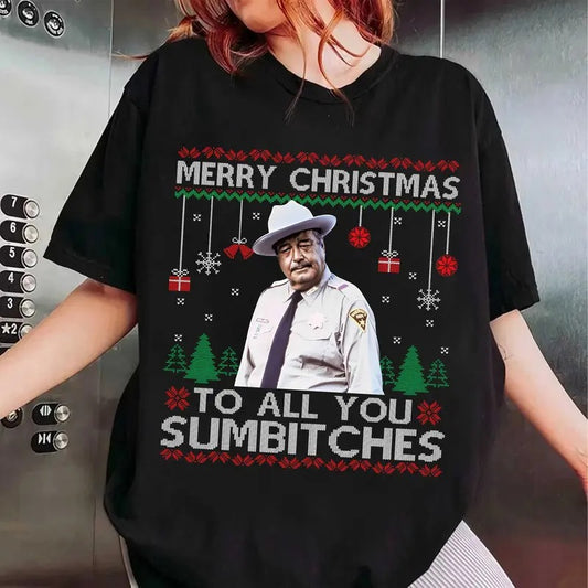 Smokey And The Bandit Merry Christmas Too All You Sumbitches Christmas Sweater, smokey And The Bandit Sweatshirt, Funny Christmas Sweater Cotton