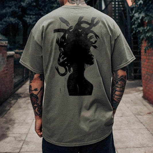 Snake character printed designer round neck T-shirt - Naughty Clothes Men