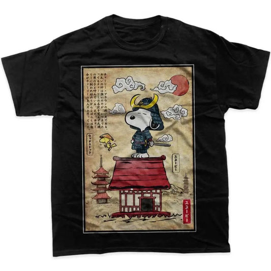 Snoopy Shirt Mens Peanuts And Beagle Samurai Crew Neck ,T-Shirt For Unisex , Gift For Men , Gift For Women Top Womenswear Underwear Human