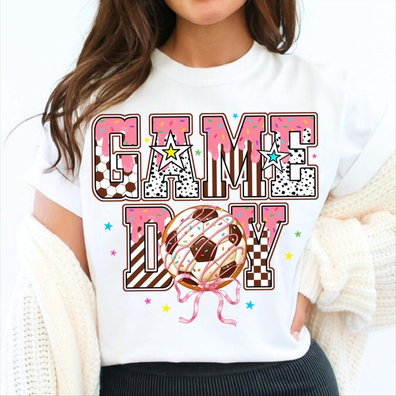 Soccer Game Day T-Shirt, Soccer Mama T-Shirt, Soc-cer Donut T-Shirt, Game Day Soccer Shirt