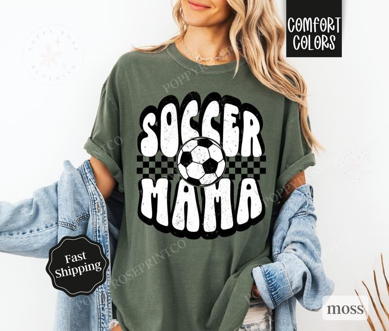Soccer Mama Shirt Comfort Colors, Retro Gameday Tshirt, Womens Soccer Tee, Womenswear Oversized Crewneck