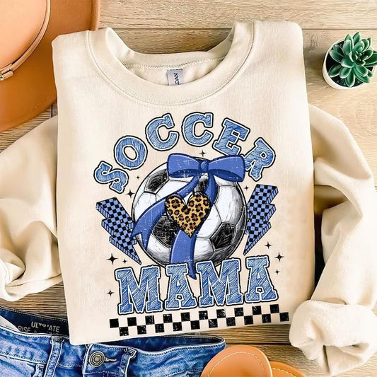 Soccer , Game Day Soccer , Retro Checkered Soccer , Soccer Mama , Soccer Mom , Leopard Soccer Coquette Sweatshirt