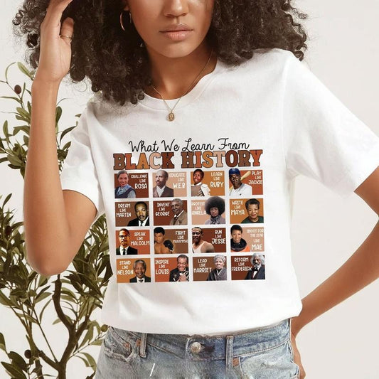 Sonia Samra What We Learn From Black History T-shirt, Black Lives Matters Sweatshirt, Juneteenth Gifts, African American Hoodie, Unisex Graphic Tee, Smooth Fabric, Aesthetic Streetwear Vibe