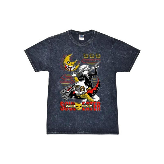 Soul Eater Mineral Wash T-Shirt Death the Kid Japanese Anime Manga Wash T-Shirt All Size, Clean Lines, Minimalist Look, Vintage