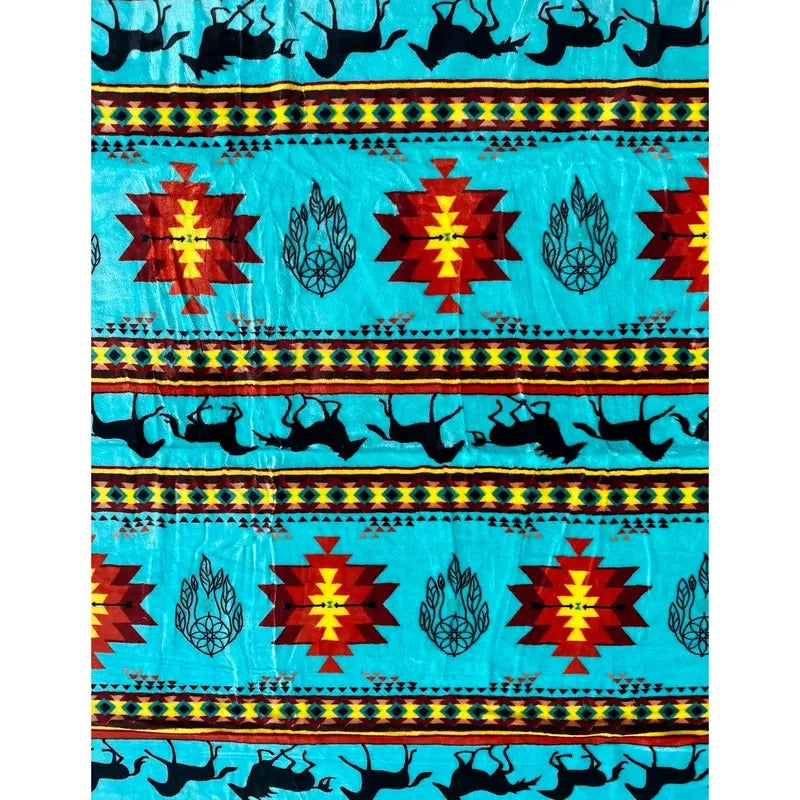 Southwest Cowboy OVERSIZED BLANKET  82"x90"