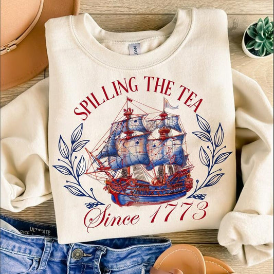 Spilling The Tea Since 1773 T Shirt Hoodie Sweater American Freedom Shirt Patriotic Shirt Independence Day Shirt 4th Of July Shirt Retro 4th Of July Shirt Designs style 03