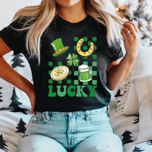 St Patricks Lucky T-Shirt, Lucky St Patty's Day Shirt, St Patricks Day Family Tee, Shamrock Gift Tee, Womens Lucky Shirt, St Pattys Day T-Shirt.
