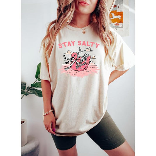 Stay Salty Tee, Salty Skeleton T-shirt, Beach Tee, Salty T-shirt, Funny Skeleton Beach Tee, Funny Beach Skeleton Shirt