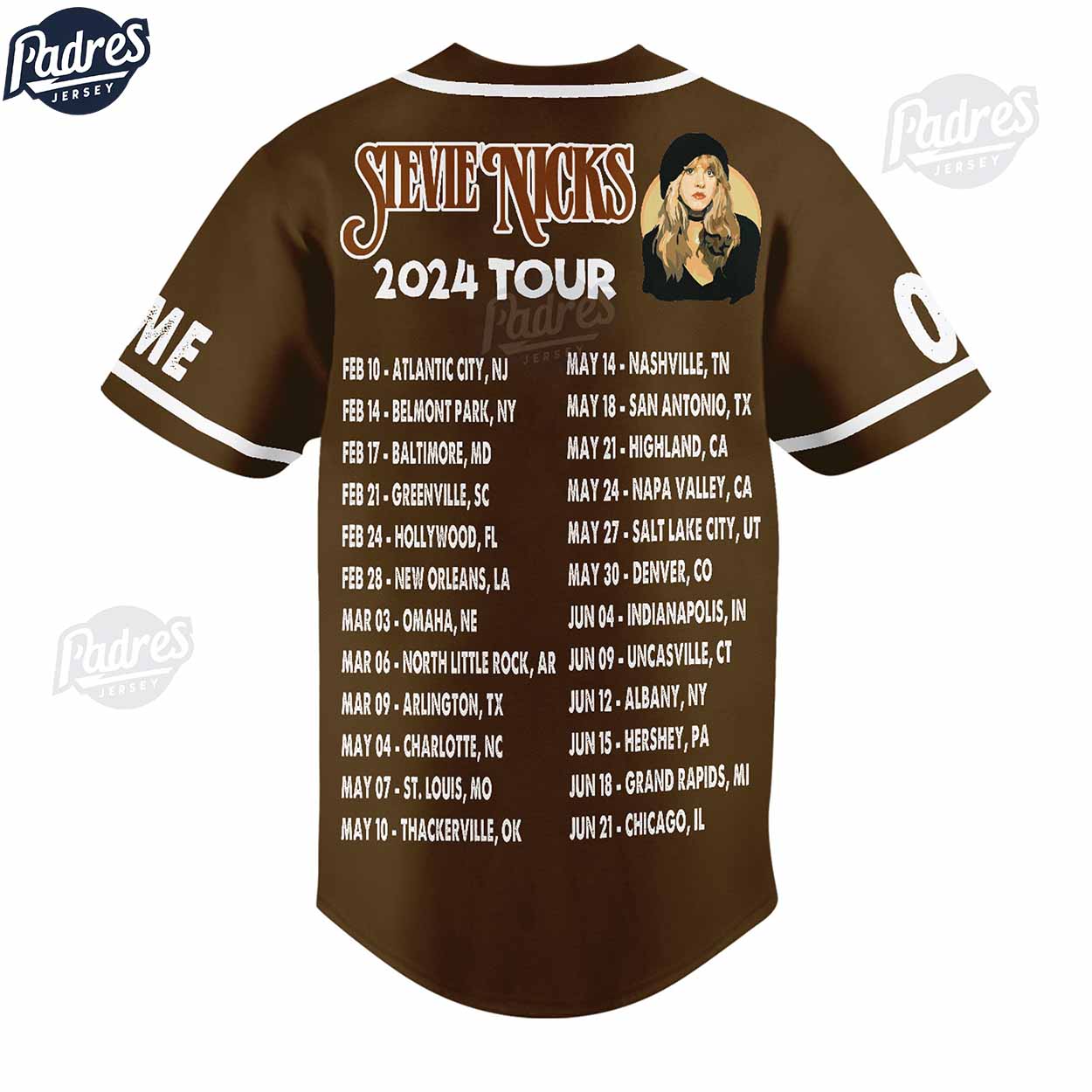 Stevie Nicks Tour 2024 Custom Baseball Jersey Style - Padres Jersey Oasis: Elevate Your Baseball Style Game