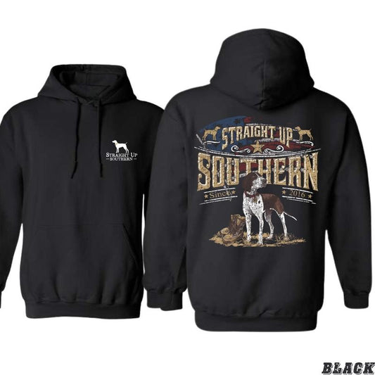 Straight Up Southern Hoodie - Classic Southern Pride Design Featuring Loyal Hunting Dog Graphics, camo country hoodies, Perfect for Dog Lovers and Southern Lifestyle Enthusiasts, Unisex Hoodie for Warm Comfort and True Southern Spirit Menswear Sweaters
