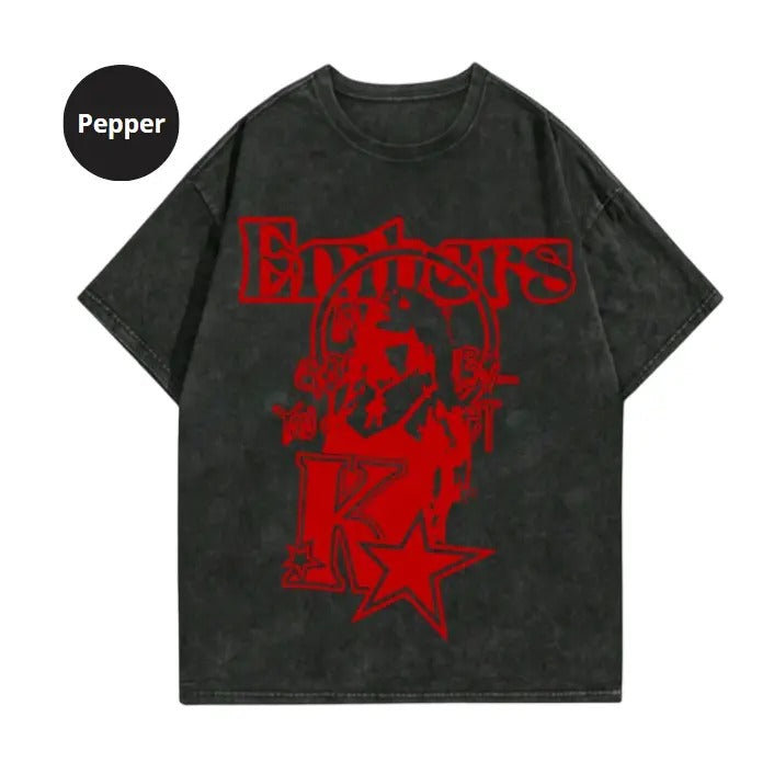 Street Life Men's Short Sleeve T-Shirt With Crinkled Snowflake Letter & Star Print Tshirt, Sweatshirt, Hoodie Size S- 3XL,Gift For Women Top Womenswear Underwear Humen, Underwear Tshirt Lady Streetwear Human Shortsleeve Shoe Tropical Crewneck