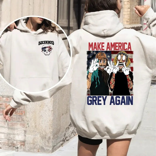 Suicideb0ys 2 Sides Hoodie, Hip Hop Music Merch, G59 Rock Band Hoodie, Concert Outfit, Unisex Long Sleeve Pullover Hoodie Shirt