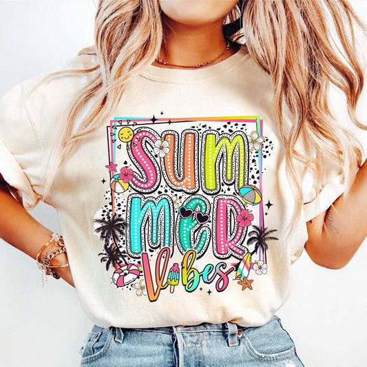 Summer Vibes Dalmatian Dots Png Summer Vibes Png Digital Download Png Bright Doodle Lake Days Png Hello Summer Png Beach Png Vacation Sleeve Womenswear Sleeve Womenswear