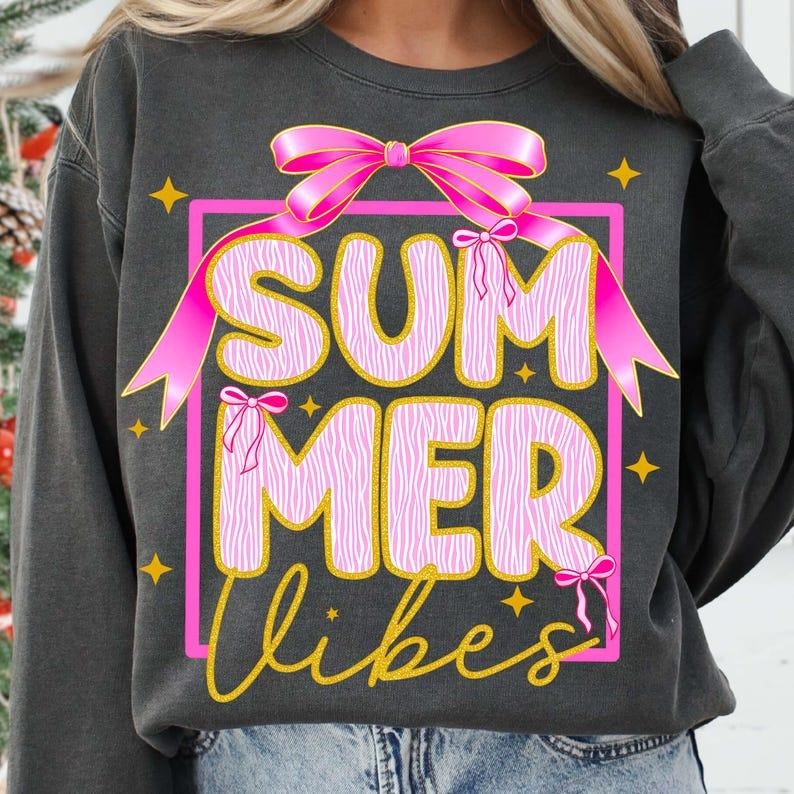 Summer Vibes tshirt, Coquette Summer sweatshirt, Retro Summer tshirt, Summer Shirt Design, Beach sweatshirt, Hello Summer tshirt Checkered, Summer Brushstroke sweatshirt,shirt for women