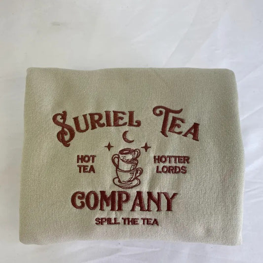 Suriel Tea Company Embroidered Sweatshirt - Acotar Bookish Embroidered - Gift for Booklover