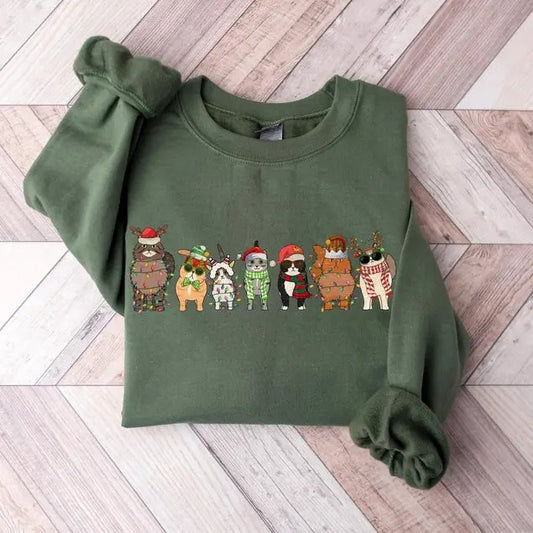 Cute Cat Christmas 100% Cotton T-shirt/Sweatshirt - Unisex Style - Menswear, Top
