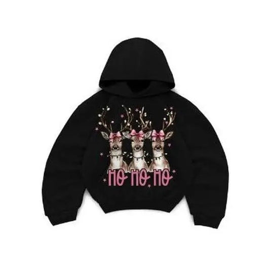Ho Ho Ho Deer Hoodie/Sweatshirt/T-Shirt Christmas - Unisex Style 100% Cotton - For Him, For Her