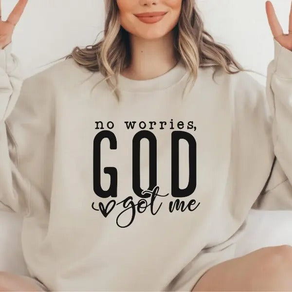 God Got Me Unisex Crewneck Sweatshirt/T-Shirt, For Him, For Her, Unisex Style, 100% Cotton, Pullover Crewneck Sweatshirt