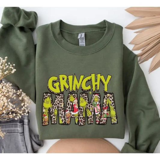 Leopard Mama Christmas Sweatshirt/T-Shirt, For Men, For Women - Unisex Style, 100% Cotton, Pullover Crewneck Sweatshirt