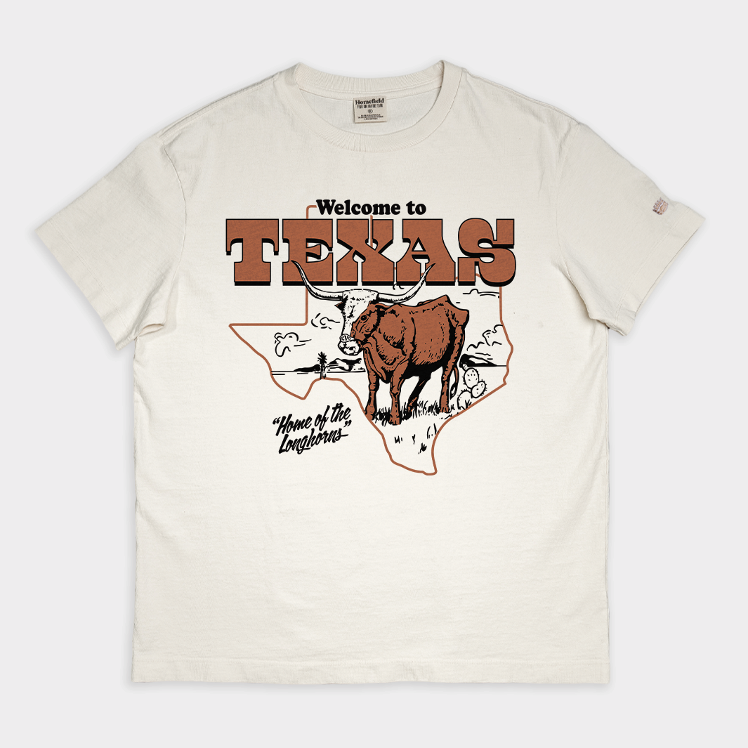 Texas "Home of the Longhorns" Vintage Heavyweight Tee Style001