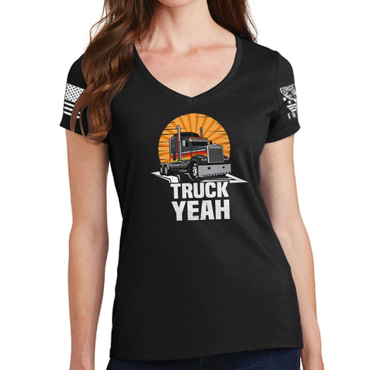 Ladies Truck Yeah V-Neck T-shirt Style001