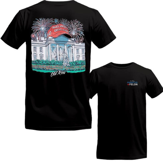 TRUMM 2024 WHIiTE HOU.SE Old Row Two Side T-Shirt, Tee, Make Great Again Old RoW, Cotton, Full Color, Menswear, Womenswear, Sweatshirt, Hoodie