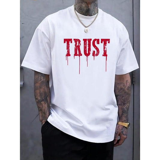 TRUST Graphic Tee - Soft Breathable Comfy Short Sleeve Casual Summer T-Shirt for Men - Relaxed Fit, Quick Drying, Moisture Wicking, Lightweight, Easy Care Made in USAstyle{n002}2