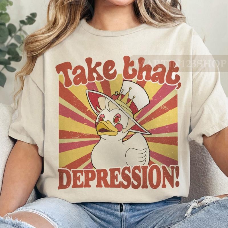 Take That Depression Duck T-Shirt, TAKE THAT DEPRESSION T-Shirt, Hazbin Hotel, Lucifer, Hazbin Hotel Fan Art, Depression Duck T-Shirt