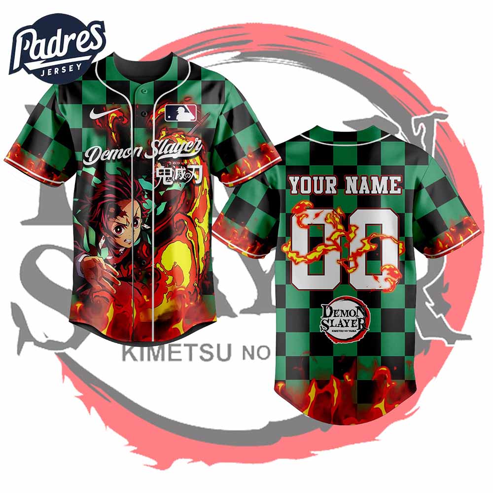 Tanjiro Demon Slayer x MLB Personalized Baseball Jersey 2025 - Padres Jersey Oasis: Elevate Your Baseball Style Game