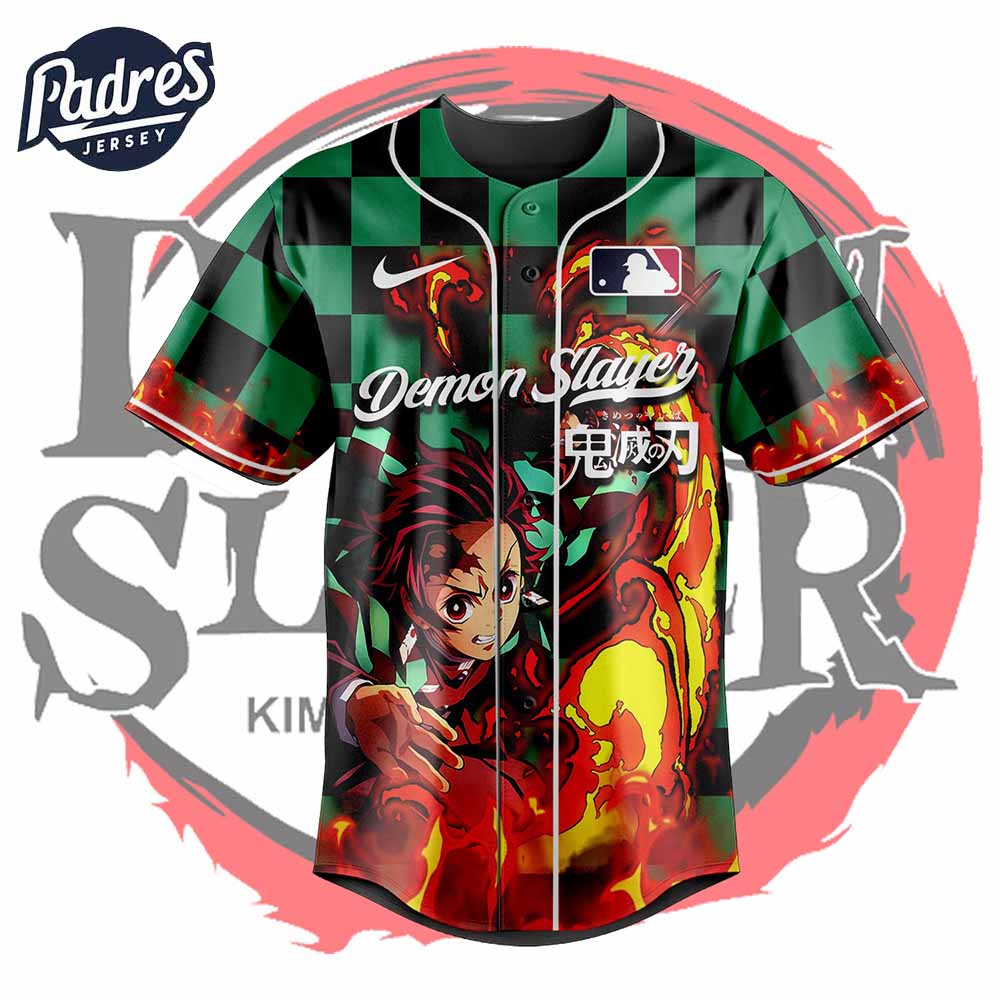 Tanjiro Demon Slayer x MLB Personalized Baseball Jersey 2025 - Padres Jersey Oasis: Elevate Your Baseball Style Game