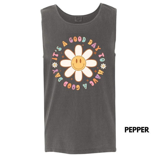 Tank Top - It's A Good Day Flowers Comfort Colors Tank Top 'NLB'