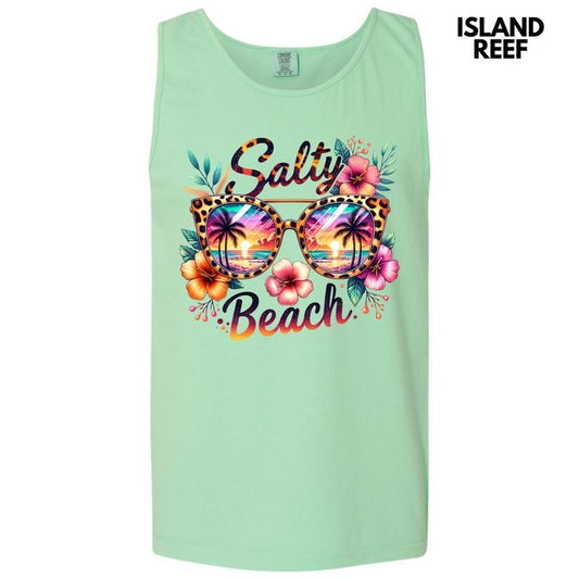 Tank Top - Salty Beach Sunglasses Comfort Colors Tank Top 'NLB'