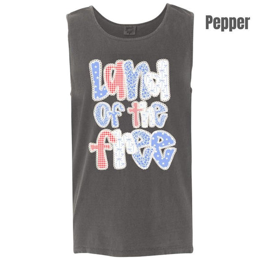 Tank Top -Pattern Land Of The Free Comfort Colors Tank Top 'NLB'
