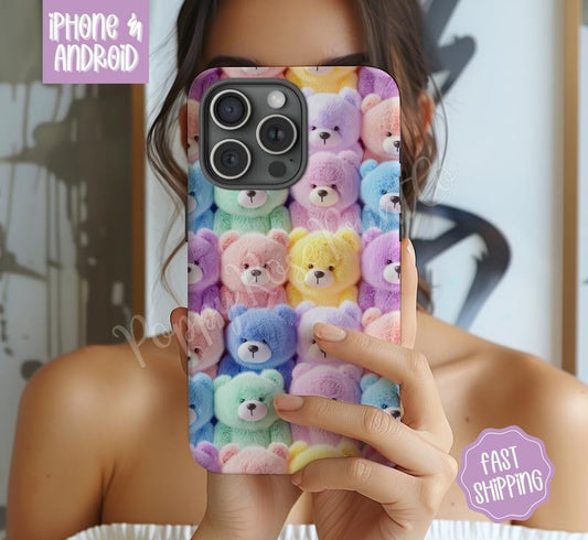 Teddy Bear Phone Case Mag Safe Compatible Magnetic Tough Cases