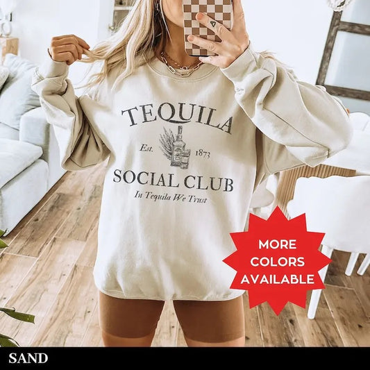 Tequila Lover Sweatshirt, drink party Hoodie, Drink Tequila, Tacos and Tequila Shirt, cocktail shirt, Social Club, gift for tequila lover vintage T-shirt, sweater and Hoodie cotton shirt
