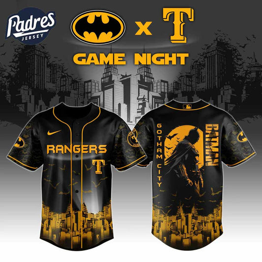 Texas Rangers x DC Batman Game Night Baseball Jersey 2025 - Padres Jersey Oasis: Elevate Your Baseball Style Game