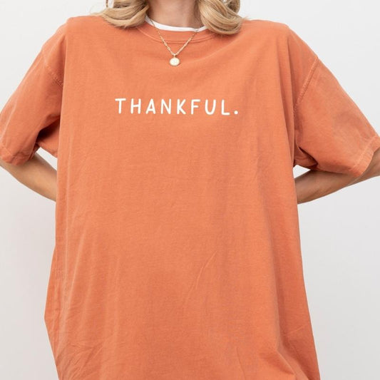 Thankful Comfort Colors Shirt, Thanksgiving Graphic Tee, Retro Fall Season Unhinged Tees, Autumn Oversized T-shirt, Religious Gift Idea