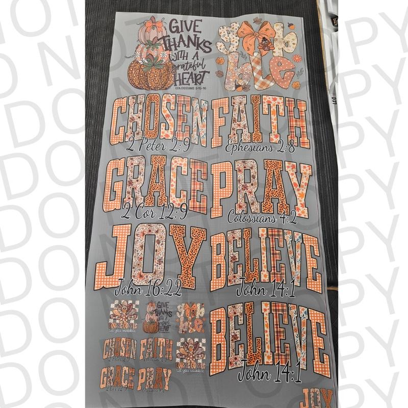 Thanksgiving DTF 22X48 Pre-Made Gang Sheet