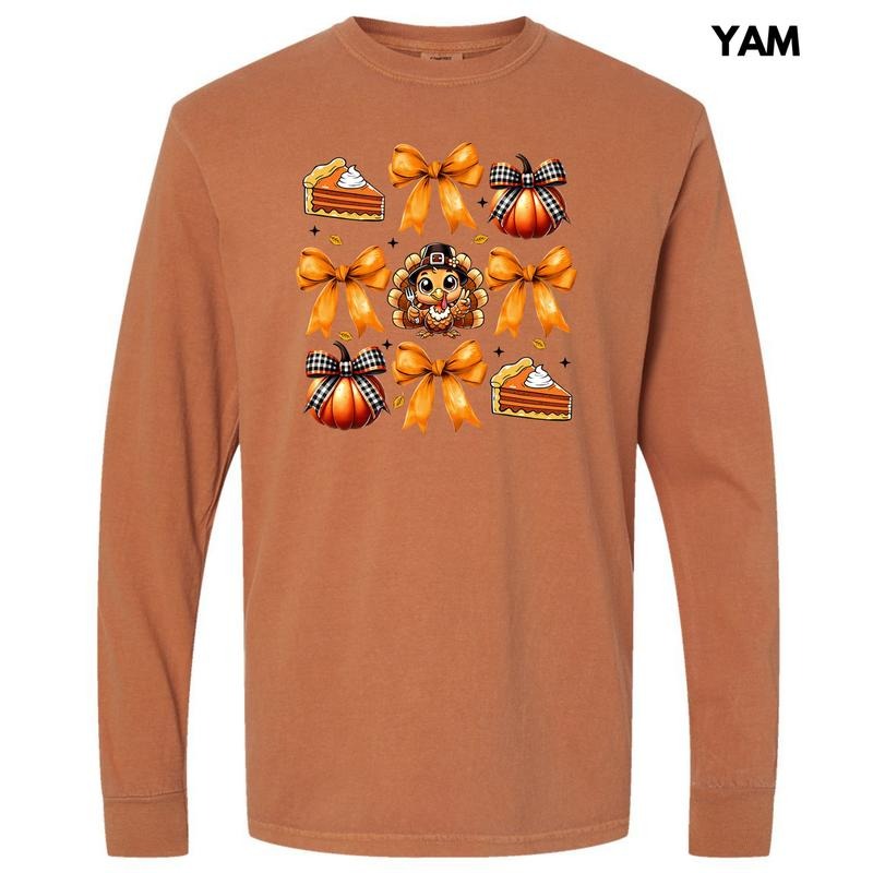 Thanksgiving Things Collage Long Sleeve Comfort Colors T-Shirt 'NLB'