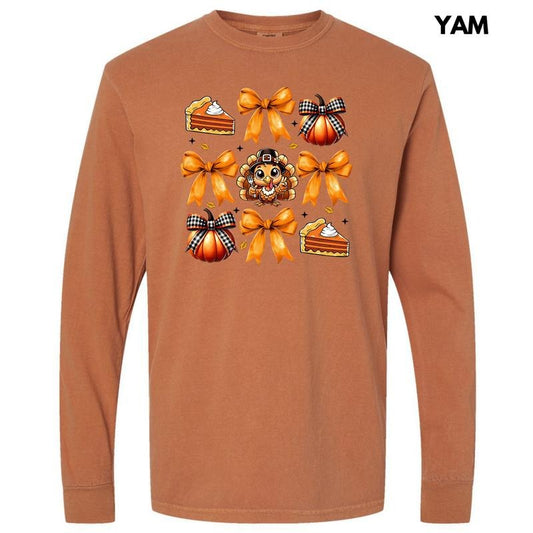 Thanksgiving Things Collage Long Sleeve Comfort Colors T-Shirt 'NLB'