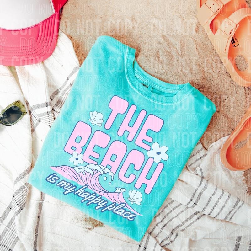 The Beach Is My Happy Place DTF Transfers - THIS IS NOT A SHIRT