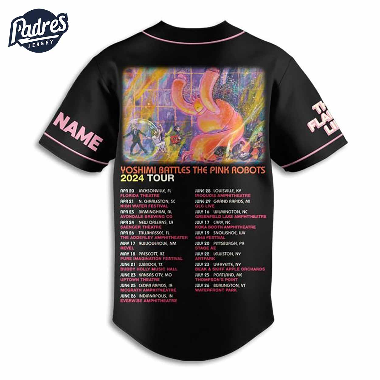 The Flaming Lips Tour 2024 Custom Baseball Jersey - Padres Jersey Oasis: Elevate Your Baseball Style Game