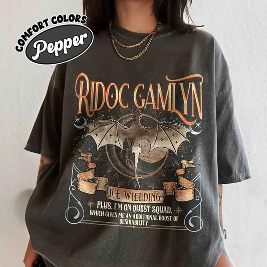 The Quest Squad Onyx Storm Comfort Colors Shirt For Fan, Ridoc Gamlyn Fourth Wing Series T Shirt, Dragon Rider Tee, Gift For Book Lover  Womenswear