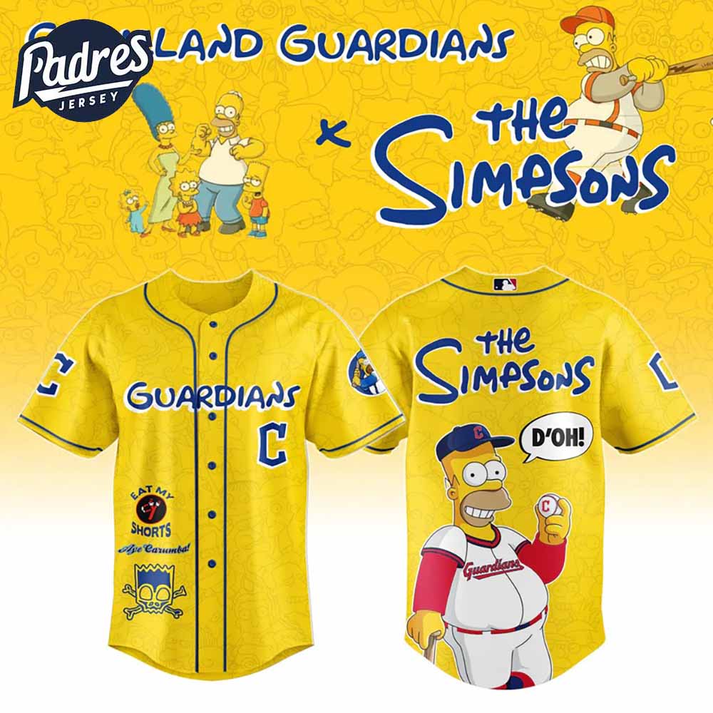 The Simpsons x Cleveland Guardians Baseball Jersey 2025 - Padres Jersey Oasis: Elevate Your Baseball Style Game
