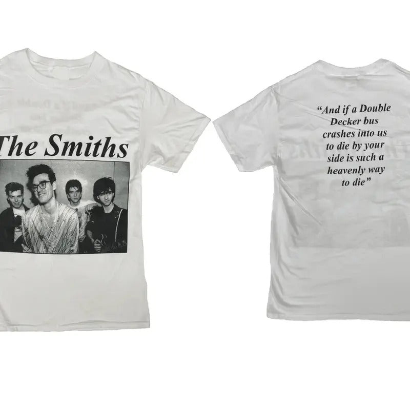 The Smiths Double Decker Bus T-Shirt, Retro Band Graphic Tee, Vintage Music Merch, Iconic 80s Rock Shirt, Unisex Gift for Fans, Womenswear Top