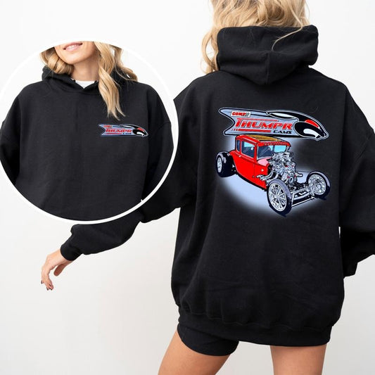 Thumpr Style Racing Hoodie, Muscle Car Camshaft Graphic Hoodie for Engine Builders, Street Racing Lovers, Auto Mechanic Gift, Heavyweight Cotton Hoodie, Gift For Him, For Her
